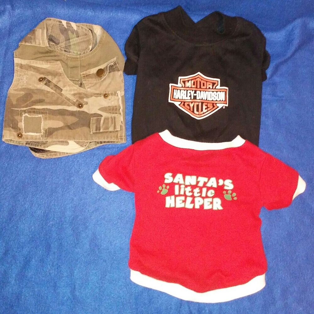 Small dog shirts & camo vest